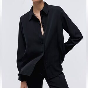 H&M Black Button-Up Shirt